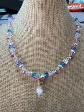 Artisan Glass and AB Crystal Necklace